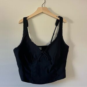Wild Fable Black Corset Crop Top Size L